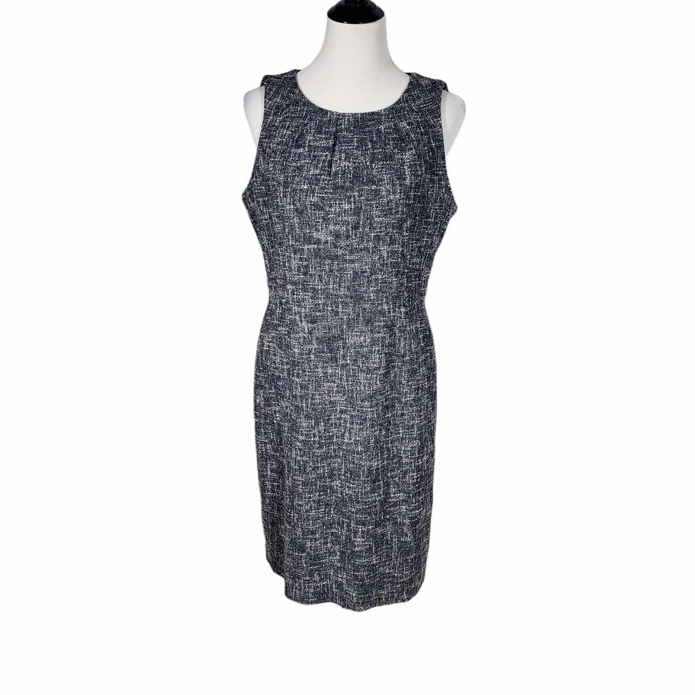 Michael Kors Women's size 12 Blue & White Tweed Cotton Blend Sleeveless Dress